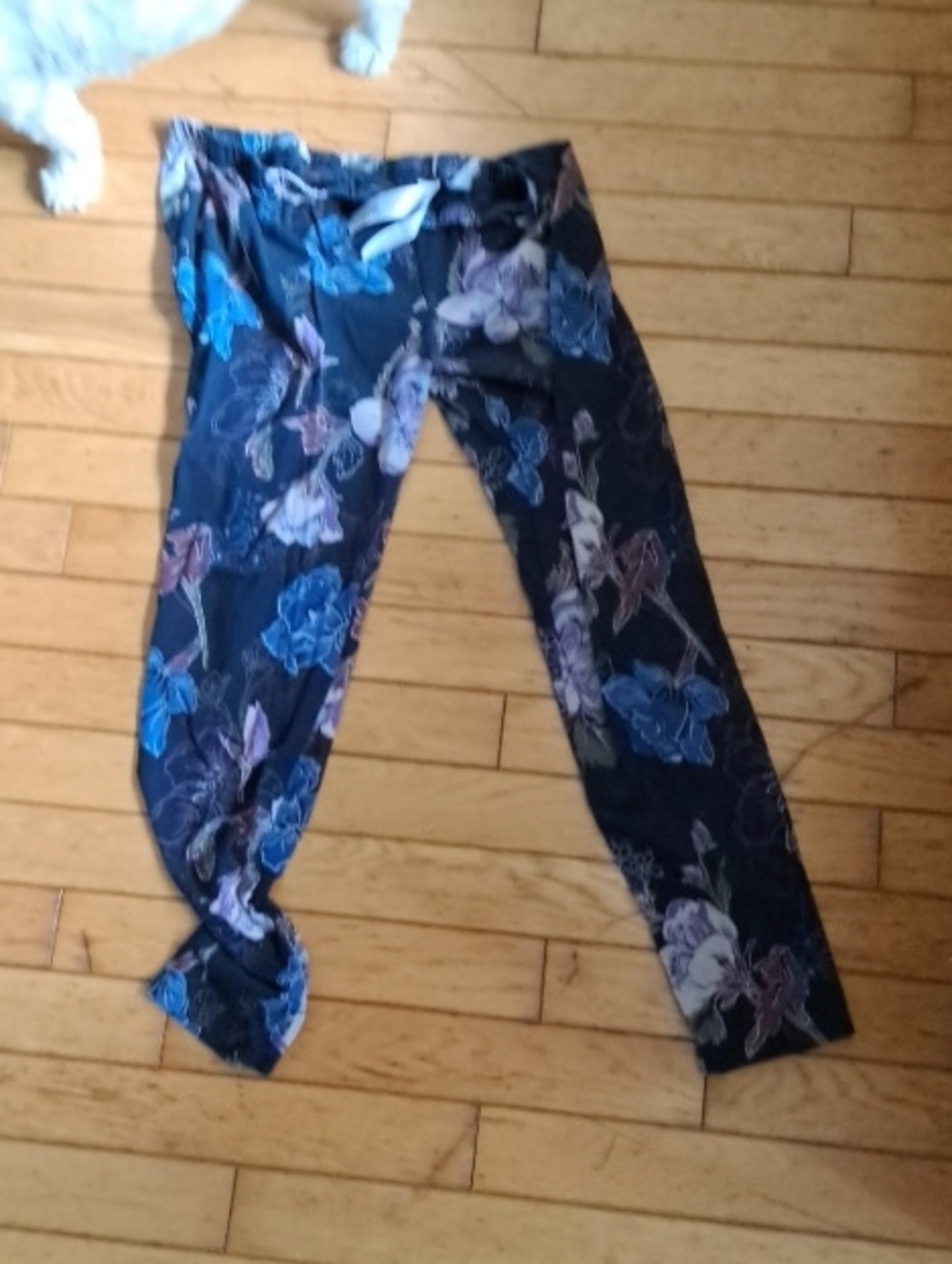 Joe Fresh Black Floral Leggings with Blue and Pink Flowers